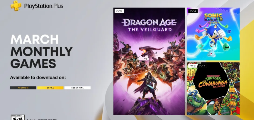 PS+ в марте — Dragon Age: The Veilguard, Sonic Colors: Ultimate и TMNT: The Cowabunga Collection